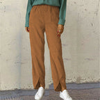 Damen Modische und bequeme Bundhose mit seitlichen Schlitzdetails R&B