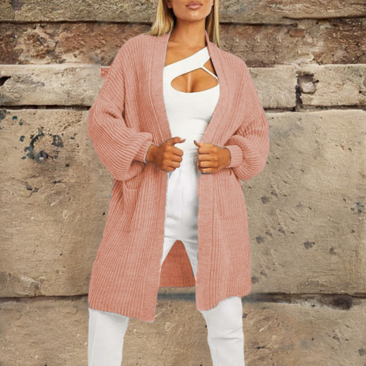 Damen gemütlicher Strickcardigan mit großzügigen Taschen R&B