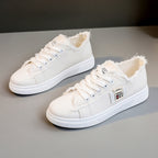 Damen lässige Sneaker mit modischem Used-Look und elastischem Schnürsystem R&B