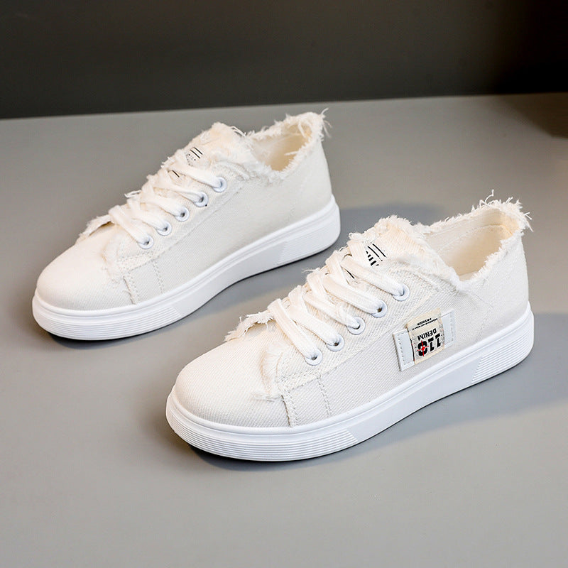 Damen lässige Sneaker mit modischem Used-Look und elastischem Schnürsystem R&B