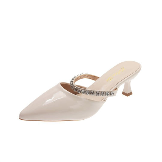 Damen Slingback-Pumps mit zierlichem Strassketten-Detail R&B