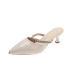 Damen Slingback-Pumps mit zierlichem Strassketten-Detail R&B