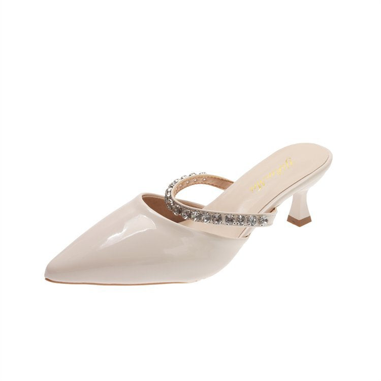 Damen Slingback-Pumps mit zierlichem Strassketten-Detail R&B