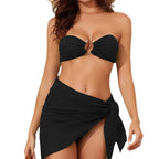 Damen Bandeau-Bikini-Set mit individuell anpassbarem Wickelrock R&B