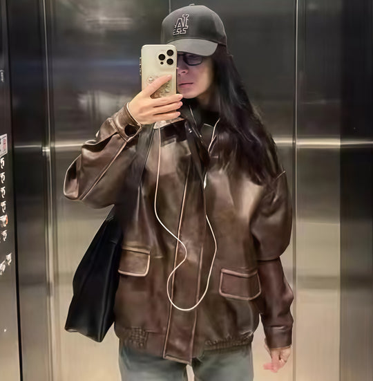 Damen modische oversized jacke mit strukturiertem Design R&B
