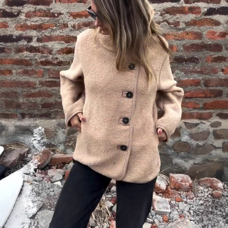 Damen lockere Fleecejacke R&B