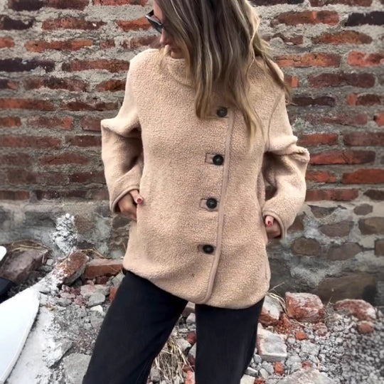 Damen lockere Fleecejacke R&B