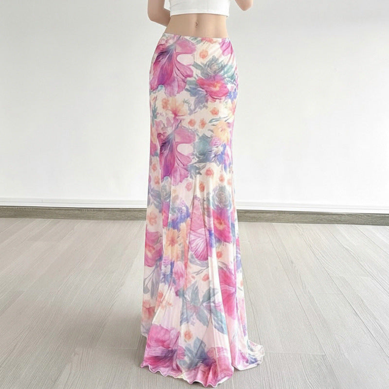 Damen Maxi-Rock mit floralen Mustern und fließendem Schnitt R&B