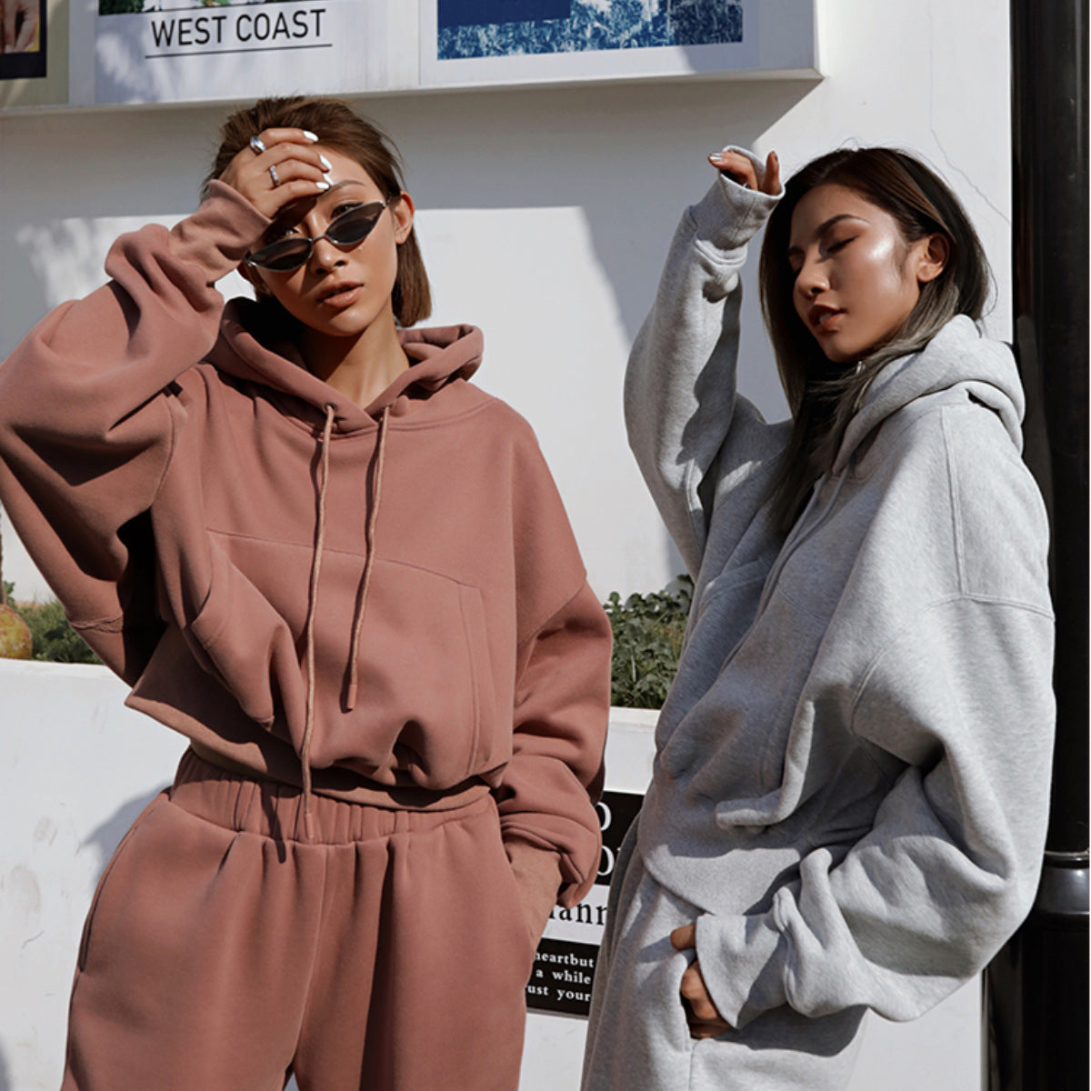 Damen Sportliches Sweatset mit cropped Hoodie und Jogginghose R&B