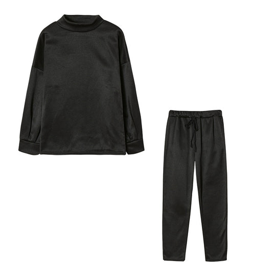 Damen Sportliches Jogginganzug-Set mit komfortablem Schnitt und hohem Kragen R&B
