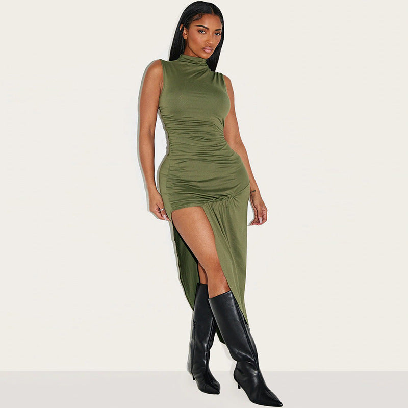 Damen Elegantes Wickelkleid mit asymmetrischem Saum R&B