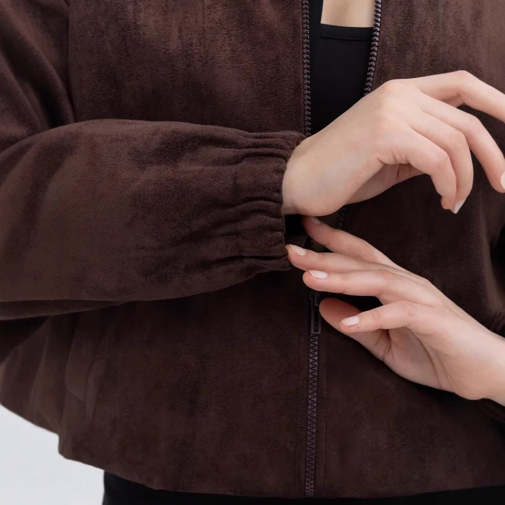 Damen Modische Kunstlederjacke im lässigen Schnitt mit Reißverschluss R&B