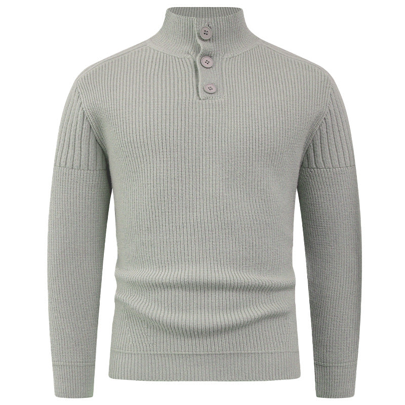 Herren innovativer Halbreißverschluss Pullover mit Rippstruktur R&B