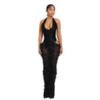 Damen Glamouröses Abendkleid mit Pailletten und Raffungen R&B