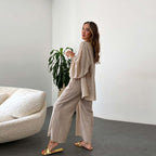 Damen lässiges 2-in-1 Set aus Hoody und weitem Hosen