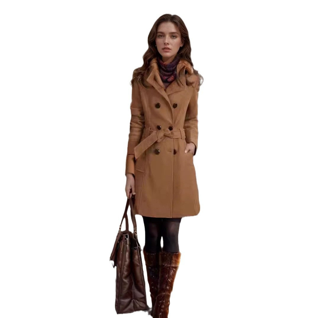 Damen Eleganter Trenchcoat mit Satin-Finish R&B