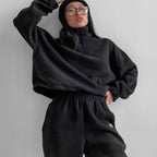 Damen Fleece-Pullover und Jogginghose mit engem Bund R&B