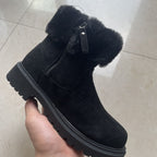 Damen gefütterte Winterstiefel mit modischem Kunstfell und rutschfester Profilsohle R&B