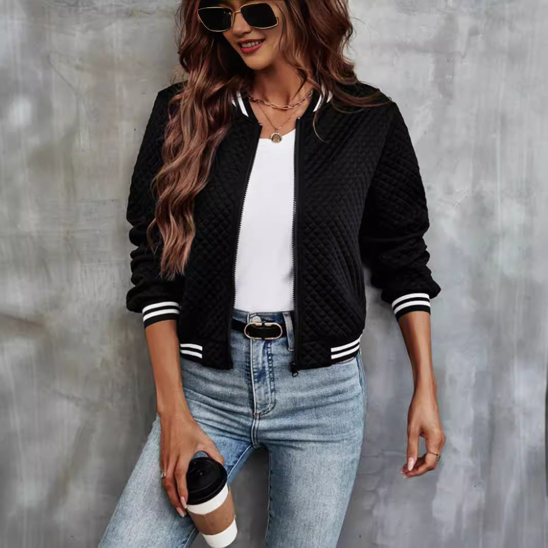 Damen leichte Steppjacke mit Sportstreifen R&B