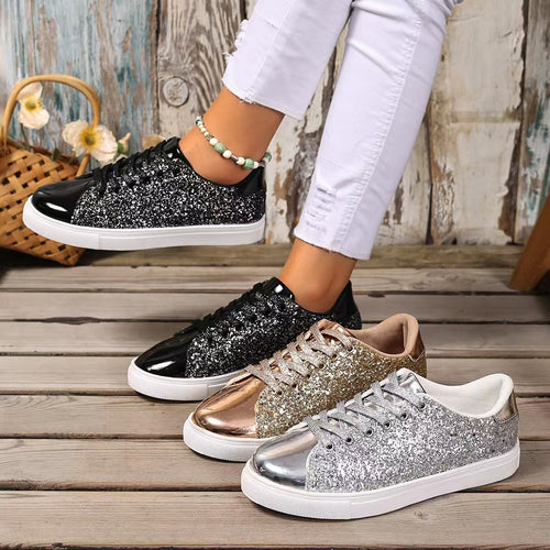 Damen Glitzernde Sneakers mit metallisch schimmerndem Obermaterial R&B