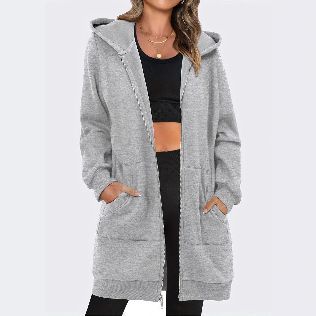 Damen Kapuzensweatjacke mit großzügigen Taschen von R&B