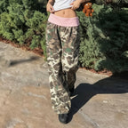 Damen bequeme Cargohose mit elastischem Bund und Camouflage-Muster R&B