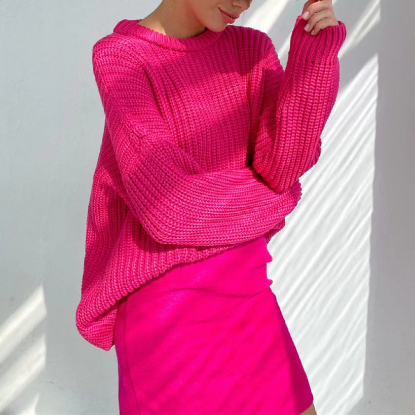 Damen Oversized Strickpullover mit strukturiertem Muster R&B