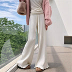 Damen Fließende Strickhose mit weichem Material und elegantem Saum R&B