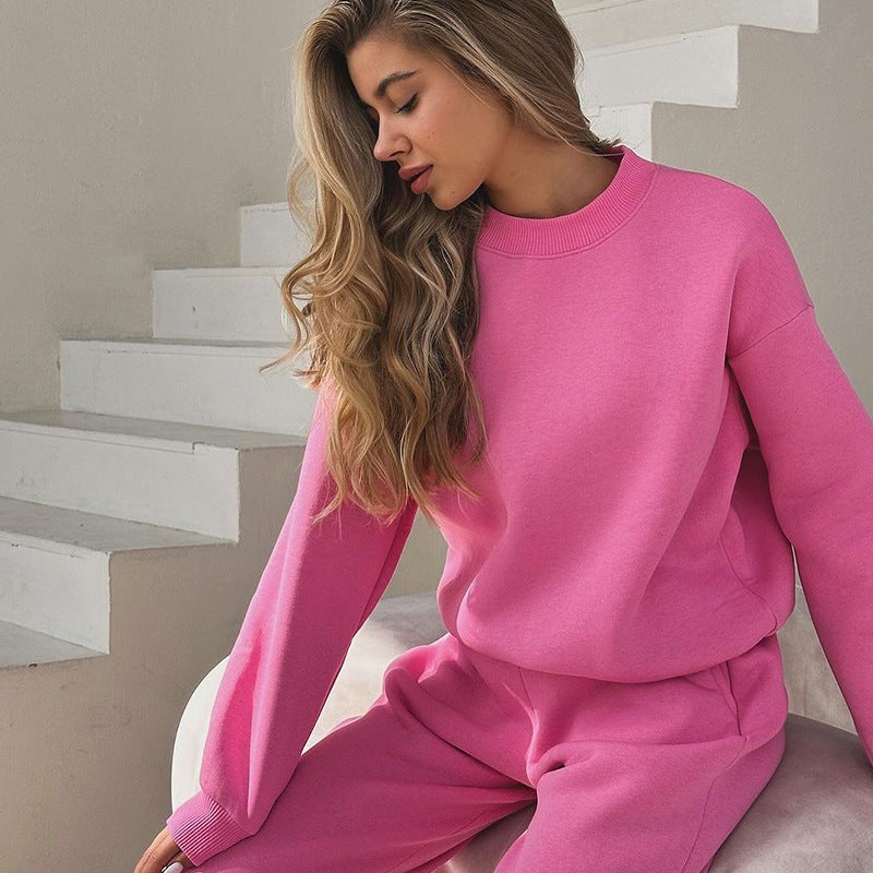 Damen umfassendes Komfort-Sweatset mit lässigem Schnitt und elastischem Bund R&B