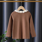 Mädchen Langarmshirt mit Rüschenkragen und charmantem Applikationsdetail R&B