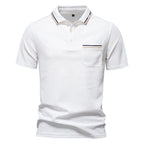 Herren nan modernes Poloshirt mit aufgesetzter Brusttasche und Kontrastbesatz am Polokragen R&B