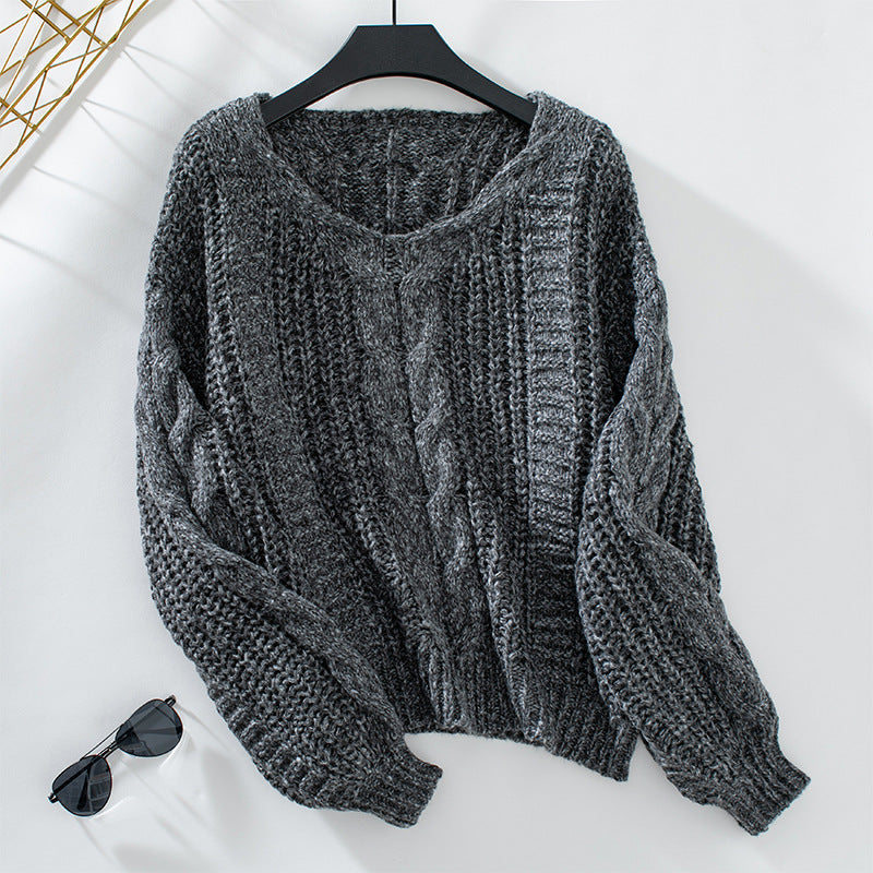 Damen Grobstrickpullover mit oversized Schnitt und Zopfmuster R&B