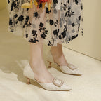 Damen elegante Slingback-Pumps mit funkelndem Schmuckdetail