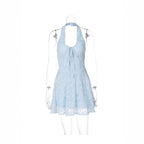 Damen Halterneck-Minikleid aus feiner Spitze R&B