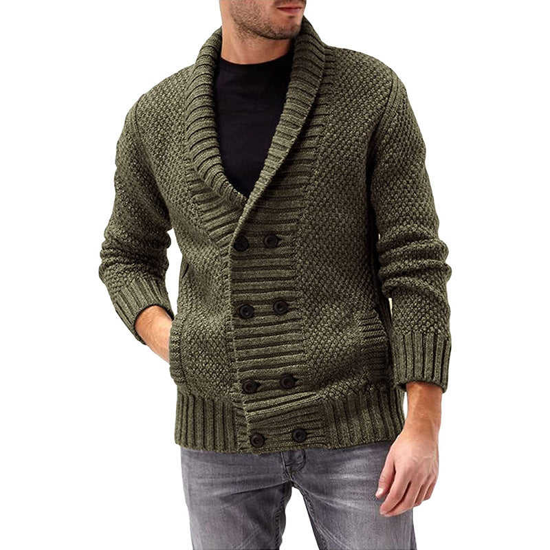 Herren Strickjacke mit doppelter Knopfleiste und modernem Strukturdesign R&B