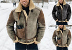 Herren Wool-Lederjacke mit warmem Innenfutter R&B