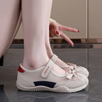 Damen sportliche Ballerinas mit verstellbarem Klettverschluss und bequemer Sohle R&B