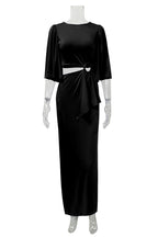 Damen elegantes Maxikleid mit raffiniertem Drapierungsdetail R&B
