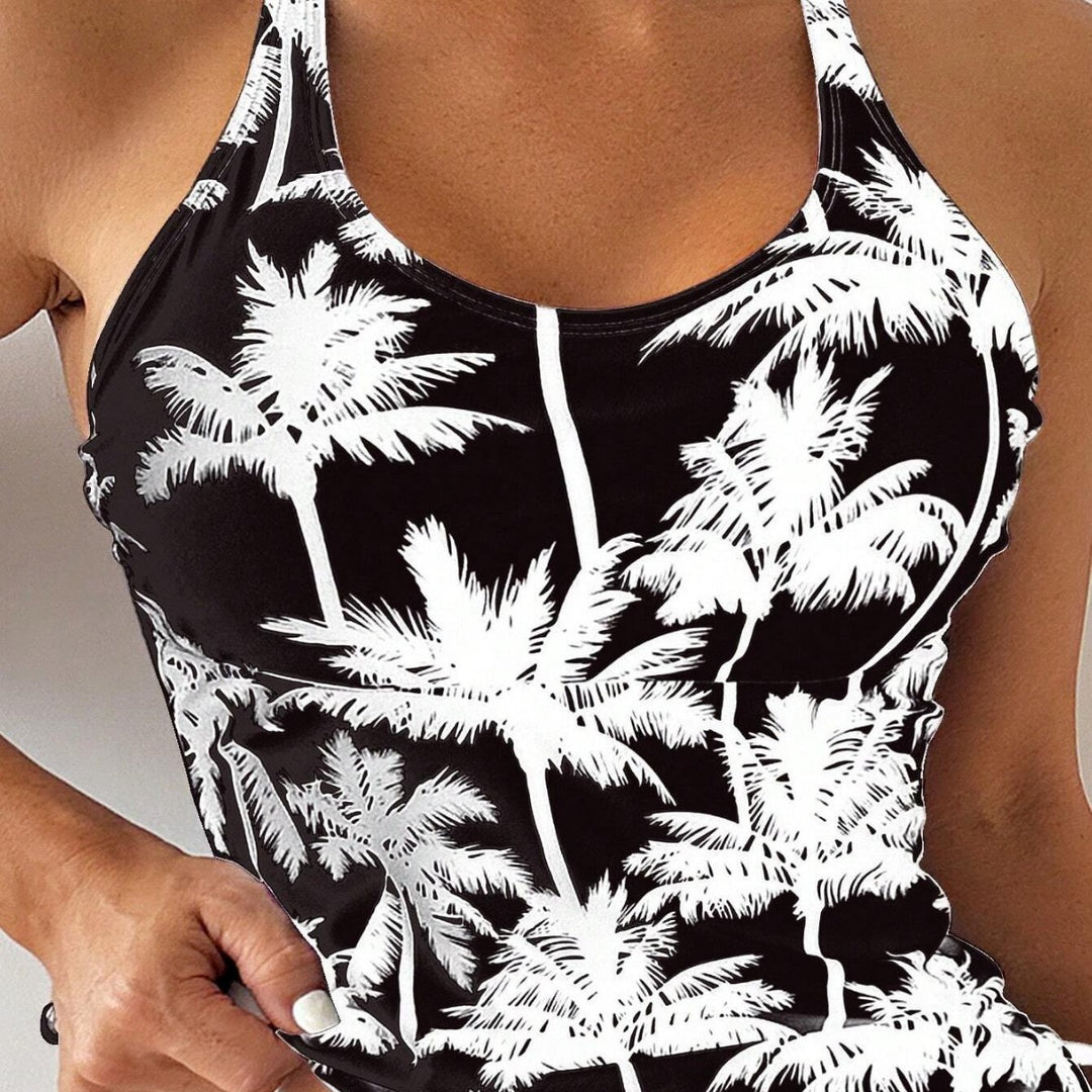 Damen Sportliches Tankini-Set mit verstellbaren Seitenschnüren R&B