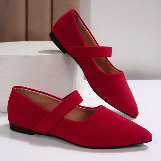 Damen Bequeme Ballerinas mit modischem Riemen R&B