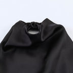 Damen asymmetrisches Satin Kleid R&B