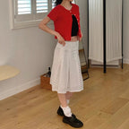 Damen Midirock mit verspieltem Punktmuster und eleganter A-Linie R&B