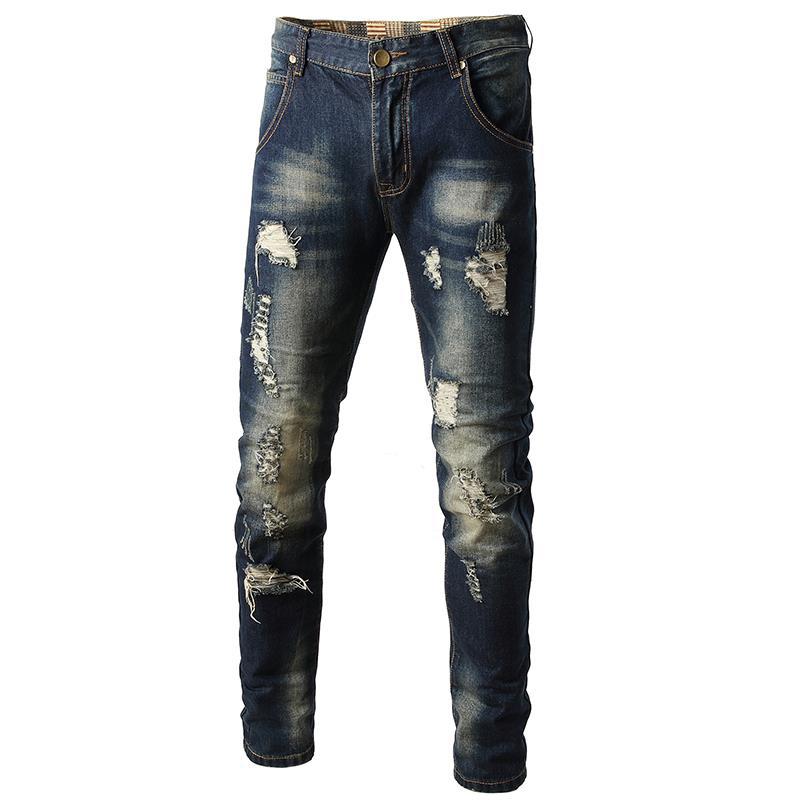 Herren Skinny Fit Jeans im Destroyed-Look R&B