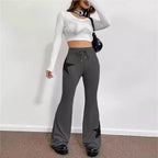 Damen lässige Sweatpants mit weitem Bein und Sternenmotiv R&B