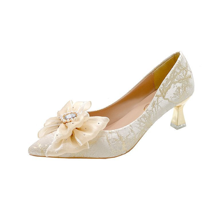 Damen elegante spitze Ballerinas mit floraler Applikation R&B