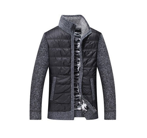 Herren modische Steppjacke mit Strickdetails und hohem Kragen R&B