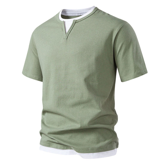 Herren Kurzarmshirt mit modernem Stehkragen R&B