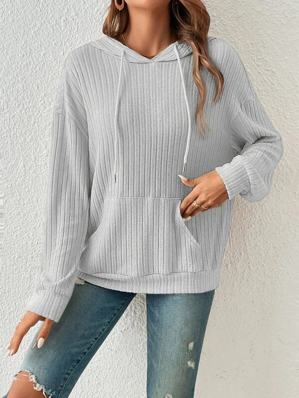Damen Kapuzenpullover mit strukturiertem Design und praktischen Eingrifftaschen R&B