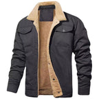 Herren gefütterte Steppjacke im Utility-Stil mit warmem Innenfutter