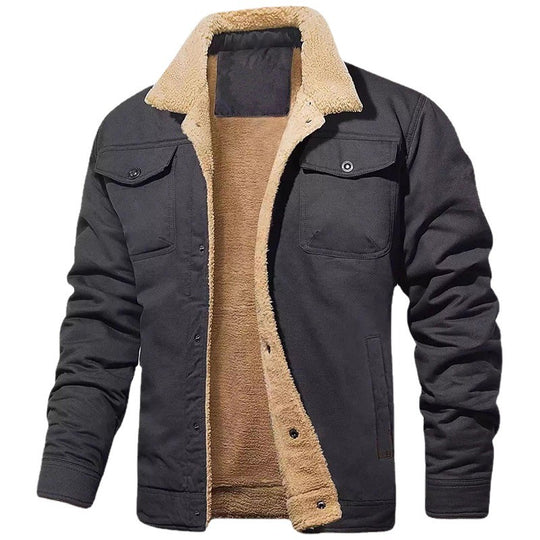 Herren gefütterte Steppjacke im Utility-Stil mit warmem Innenfutter R&B